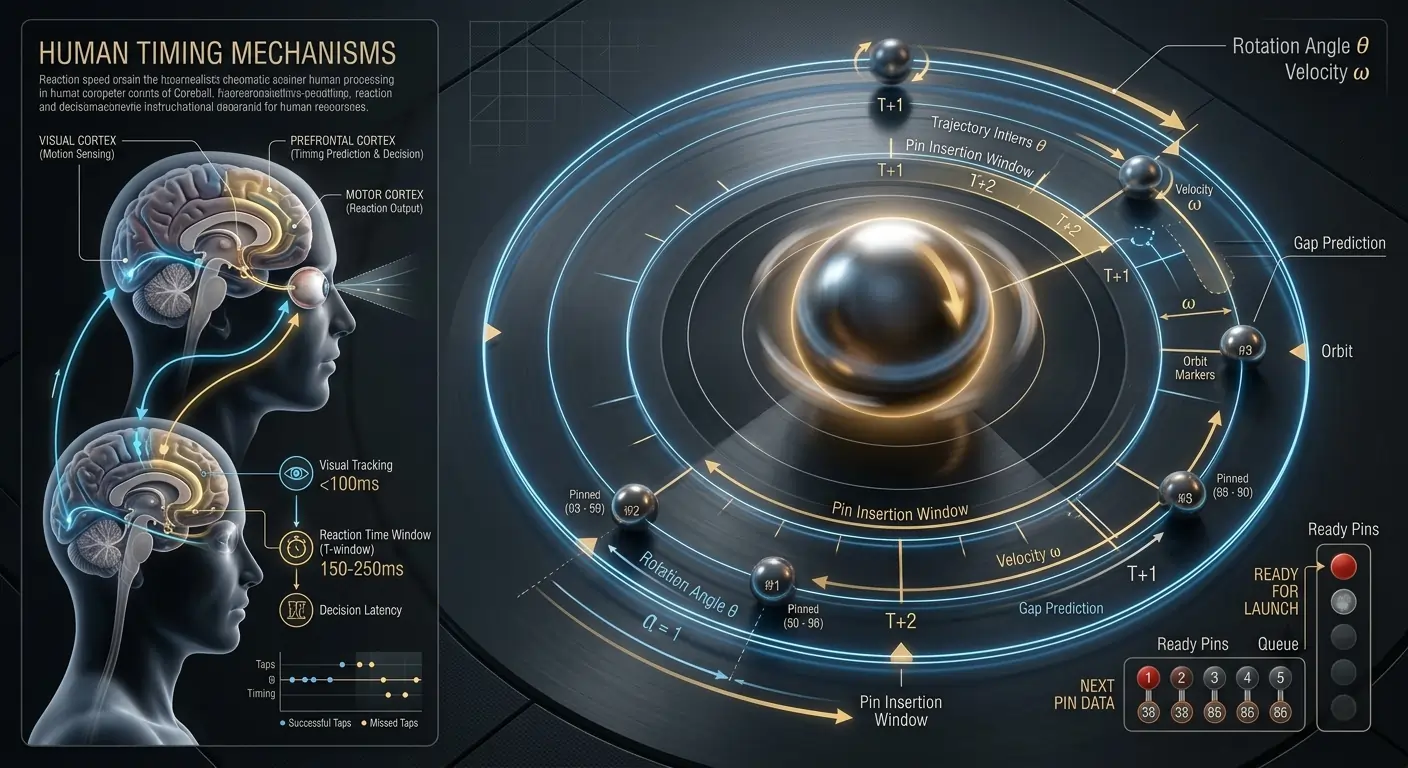 Illustration of the physics and psychology behind Coreball's spin and timing